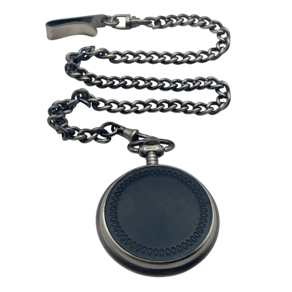 Majestron Men's Full Hunter Pocket Watch With Case Clip/ Chain - Fresh Battery